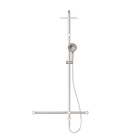 Mecca Care 32mm T Bar Grab Rail 1100x750mm Twin Shower Set Brushed Nickel