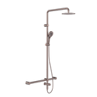 Mecca Care 32mm T Bar Grab Rail 1100x750mm Twin Shower Set Brushed Bronze