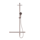 Mecca Care 32mm T Bar Grab Rail 1100x750mm Twin Shower Set Brushed Bronze