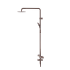 Mecca Care 32mm T Bar Grab Rail 1100x750mm Twin Shower Set Brushed Bronze