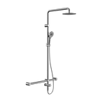 Mecca Care 32mm T Bar Grab Rail 1100x750mm Twin Shower Set Chrome