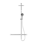 Mecca Care 32mm T Bar Grab Rail 1100x750mm Twin Shower Set Chrome