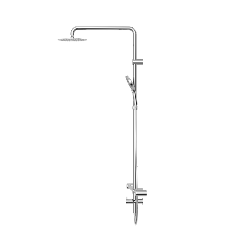 Mecca Care 32mm T Bar Grab Rail 1100x750mm Twin Shower Set Chrome