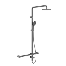 Mecca Care 32mm T Bar Grab Rail 1100x750mm Twin Shower Set Gun Metal