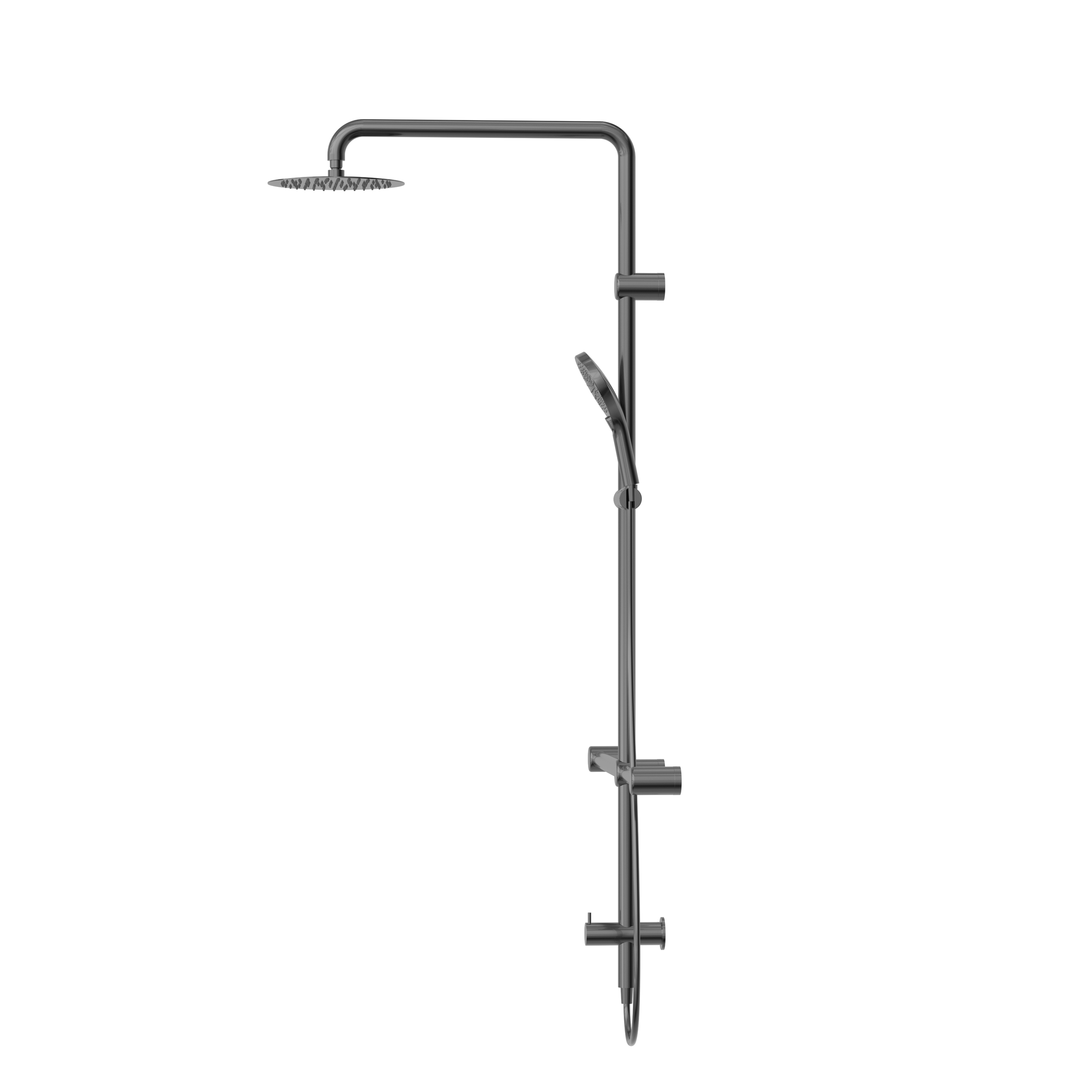 Mecca Care 32mm T Bar Grab Rail 1100x750mm Twin Shower Set Gun Metal