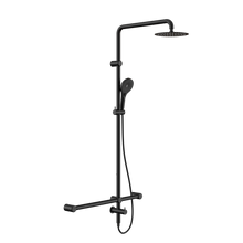 Mecca Care 32mm T Bar Grab Rail 1100x750mm Twin Shower Set Matte Black