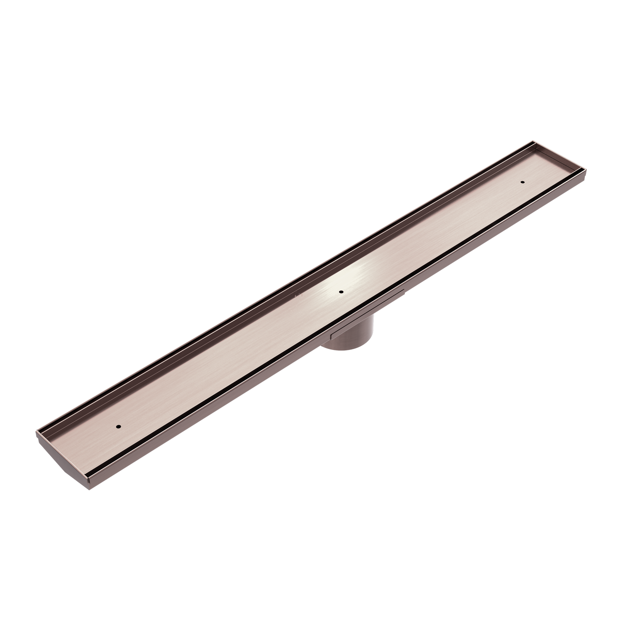 Tile Insert V Channel 900x106mm Floor Grate 80mm Outlet Brushed Bronze