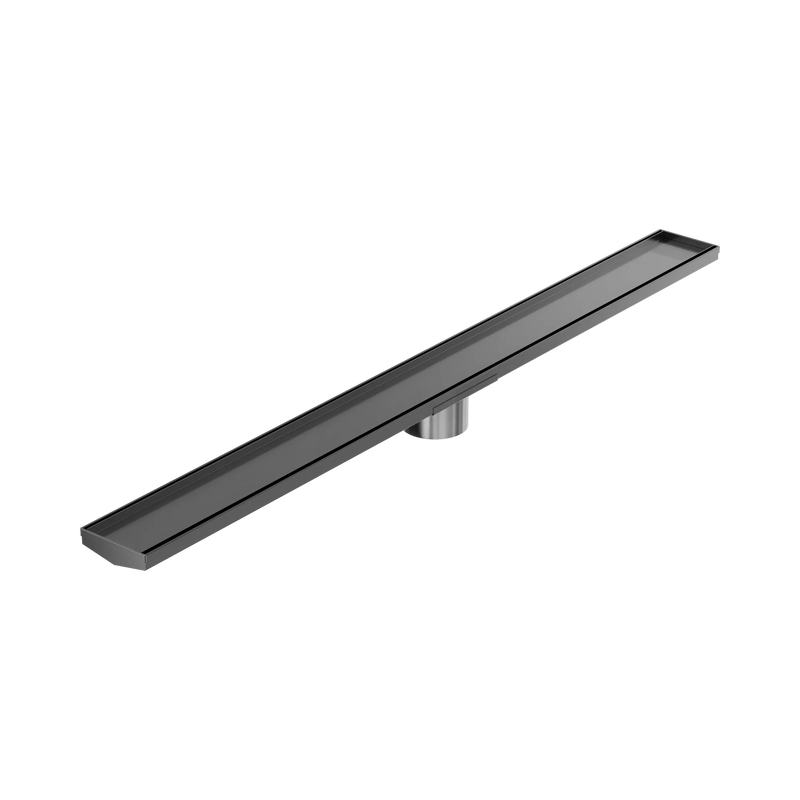 Tile Insert V Channel 1200x106mm Floor Grate 90mm Outlet Gun Metal