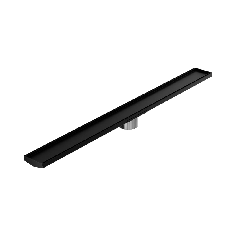 Tile Insert V Channel 1200x106mm Floor Grate 90mm Outlet Matte Black