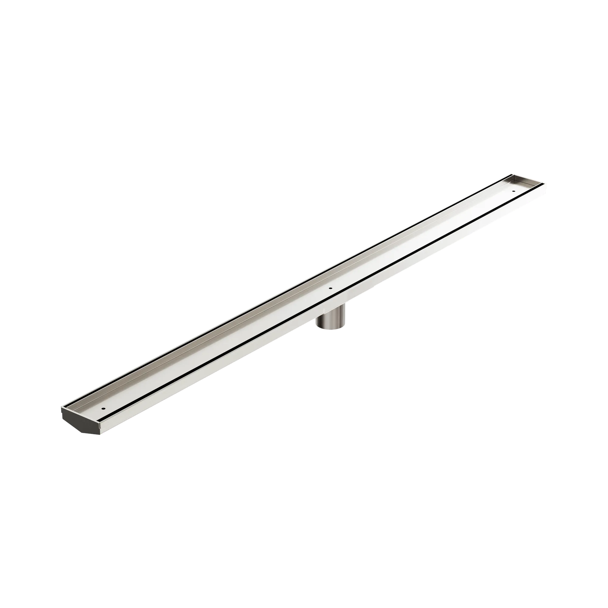 Tile Insert V Channel 1200x82mm Floor Grate 50mm Outlet Brushed Nickel