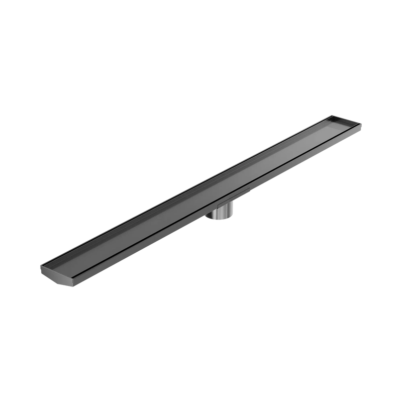 Tile Insert V Channel 1200x106mm Floor Grate 80mm Outlet Gun Metal