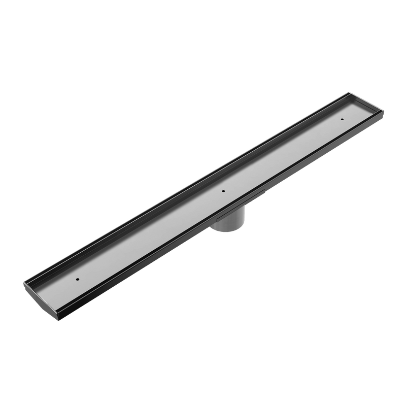 Tile Insert V Channel 800x106mm Floor Grate 90mm Outlet Gun Metal