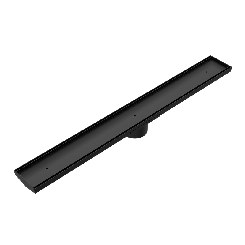 Tile Insert V Channel 800x106mm Floor Grate 90mm Outlet Matte Black