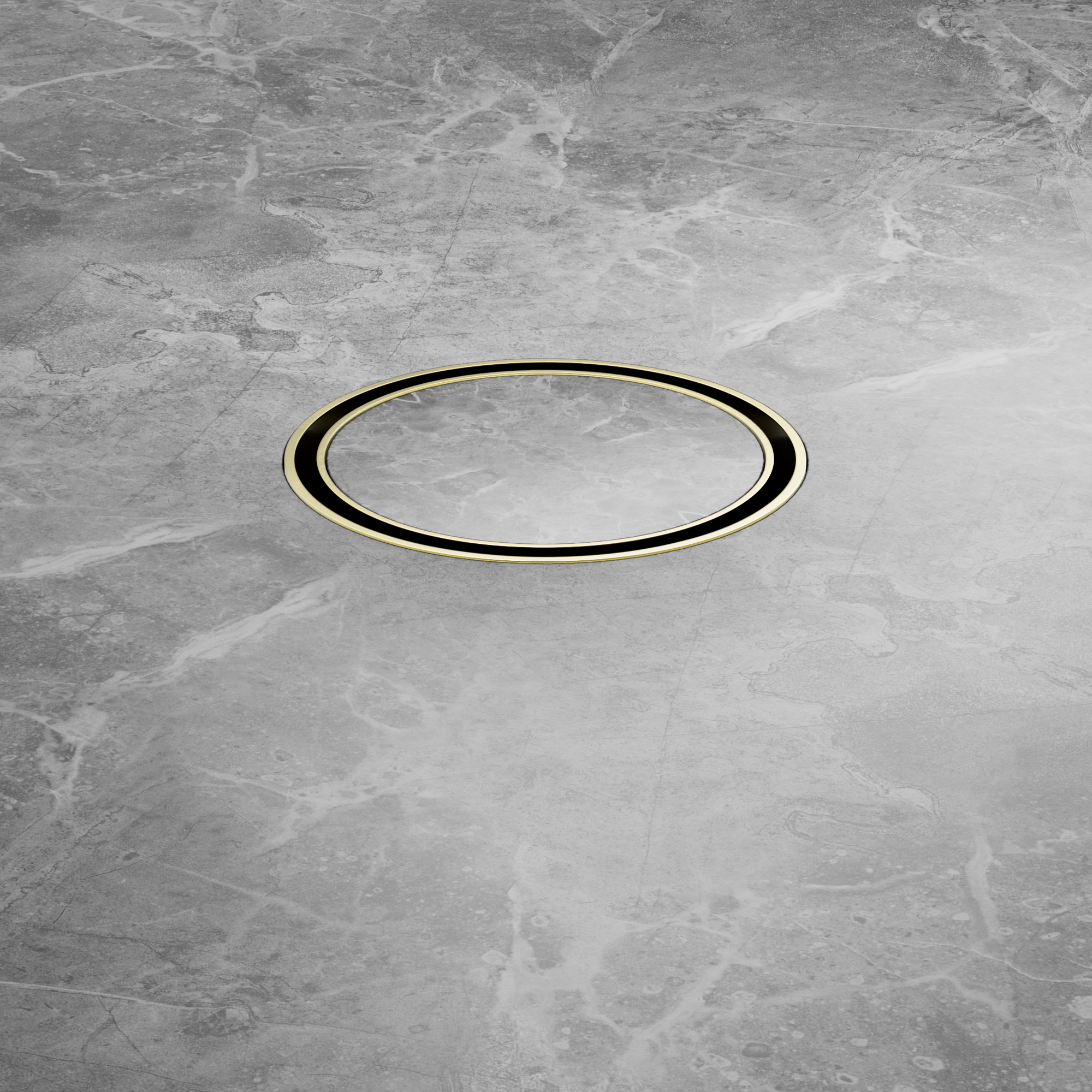 100mm Round Tile Insert Floor Waste 50mm Outlet Brushed Gold