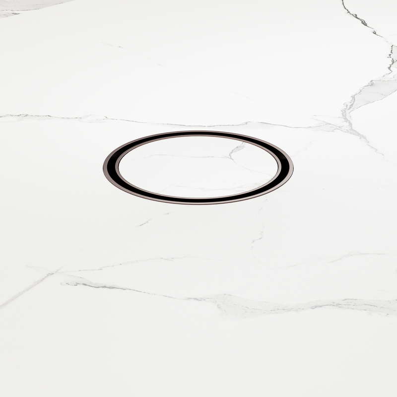 100mm Round Tile Insert Floor Waste 50mm Outlet Brushed Bronze