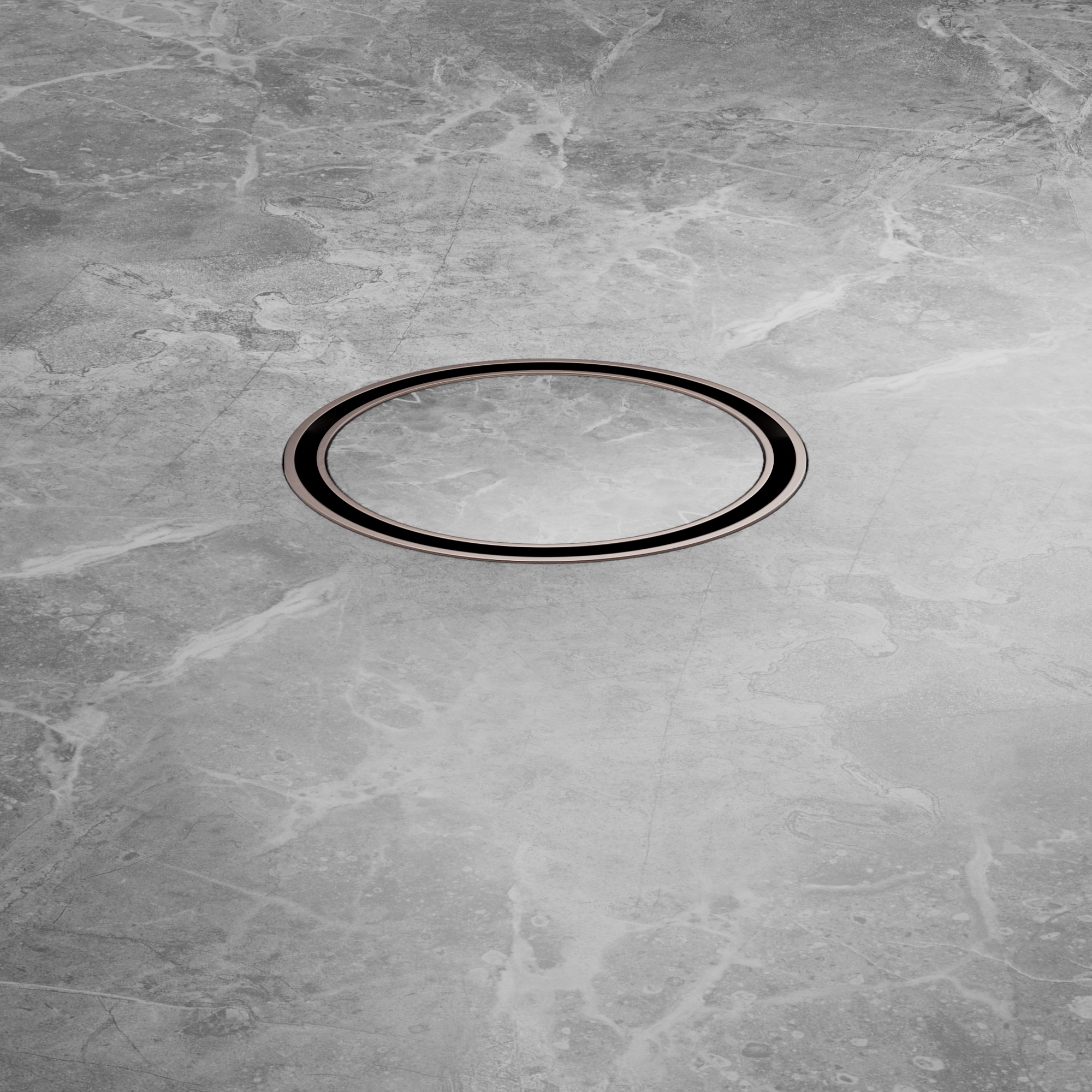 100mm Round Tile Insert Floor Waste 50mm Outlet Brushed Bronze