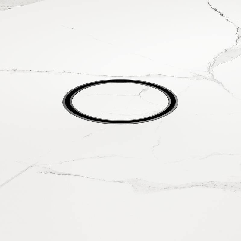 100mm Round Tile Insert Floor Waste 50mm Outlet Gun Metal