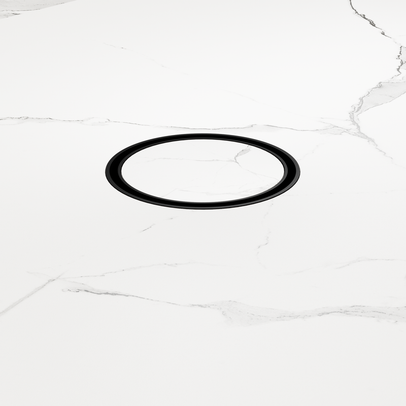 100mm Round Tile Insert Floor Waste 50mm Outlet Matte Black