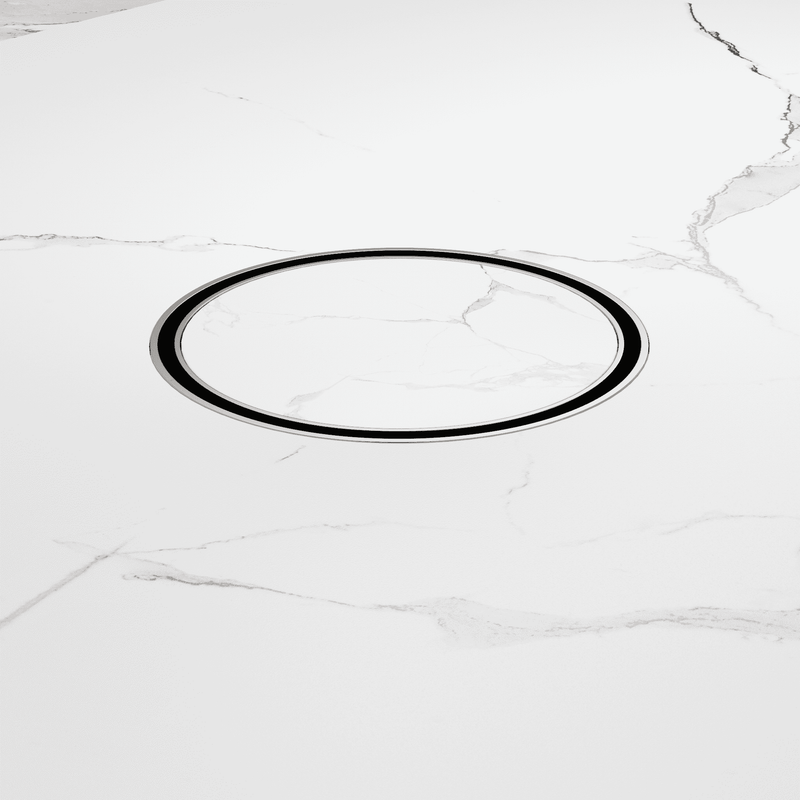 130mm Round Tile Insert Floor Waste 80mm Outlet Brushed Nickel