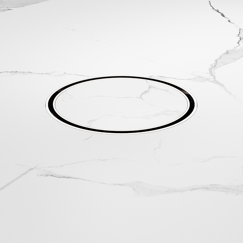 130mm Round Tile Insert Floor Waste 80mm Outlet Chrome