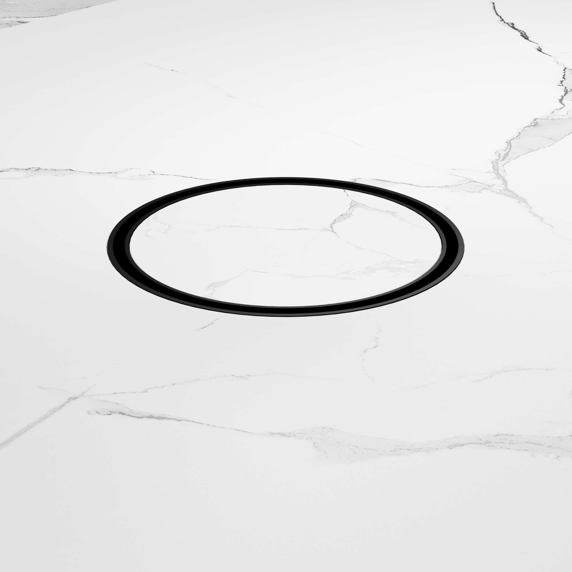 130mm Round Tile Insert Floor Waste 80mm Outlet Matte Black