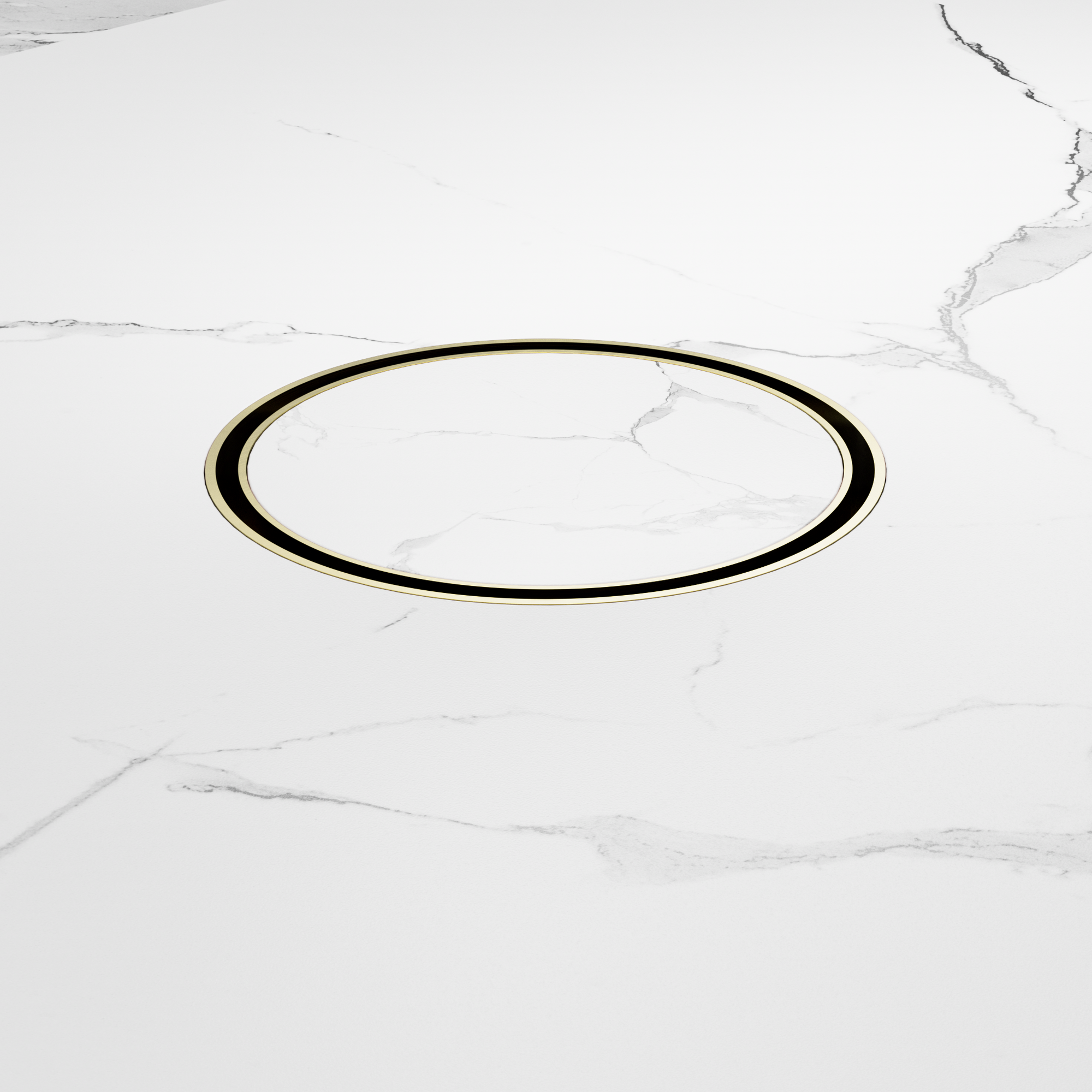 130mm Round Tile Insert Floor Waste 100mm Outlet Brushed Gold