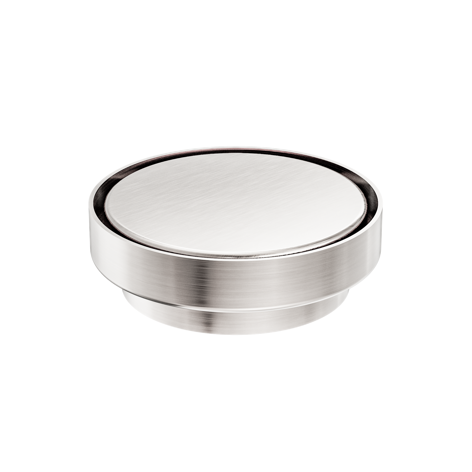 130mm Round Tile Insert Floor Waste 100mm Outlet Brushed Nickel