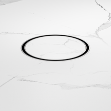 130mm Round Tile Insert Floor Waste 100mm Outlet Brushed Nickel