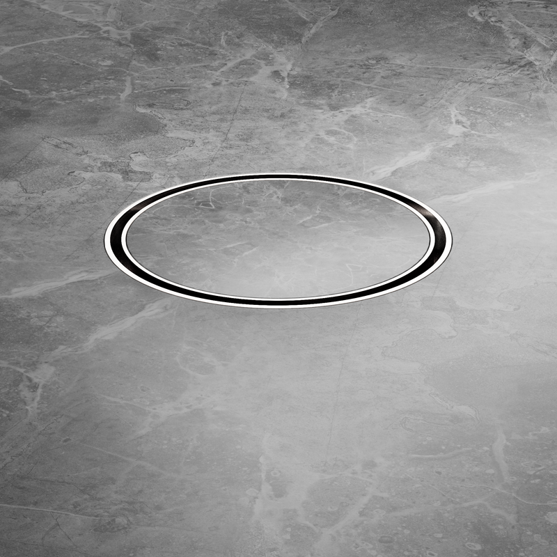 130mm Round Tile Insert Floor Waste 100mm Outlet Brushed Nickel