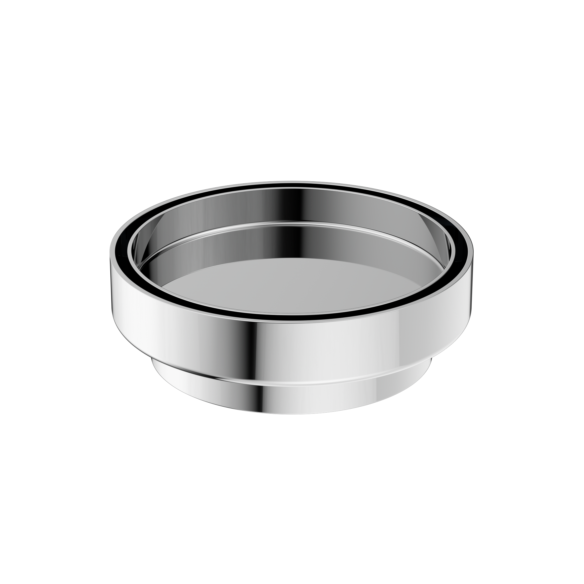 130mm Round Tile Insert Floor Waste 100mm Outlet Chrome