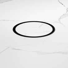 130mm Round Tile Insert Floor Waste 100mm Outlet Matte Black