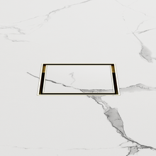 100mm Square Tile Insert Floor Waste 50mm Outlet Brushed Gold