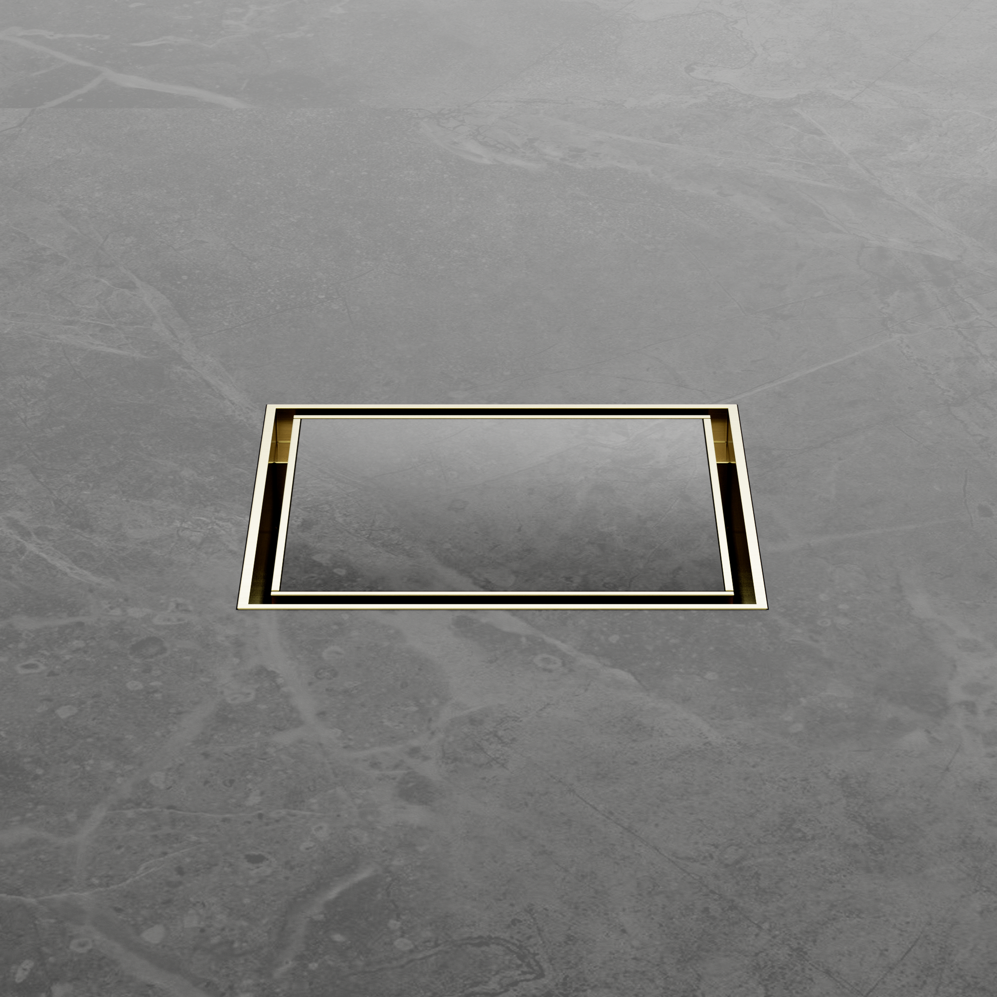 100mm Square Tile Insert Floor Waste 50mm Outlet Brushed Gold