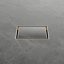 100mm Square Tile Insert Floor Waste 50mm Outlet Brushed Gold