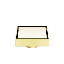 100mm Square Tile Insert Floor Waste 50mm Outlet Brushed Gold