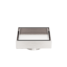 100mm Square Tile Insert Floor Waste 50mm Outlet Brushed Nickel