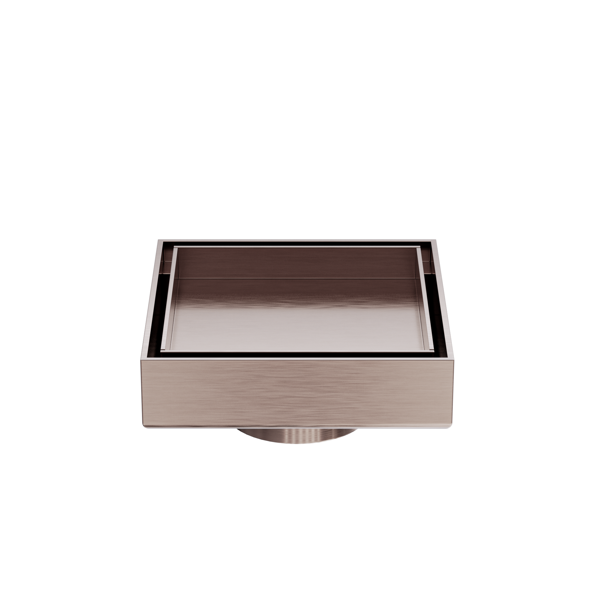 100mm Square Tile Insert Floor Waste 50mm Outlet Brushed Bronze