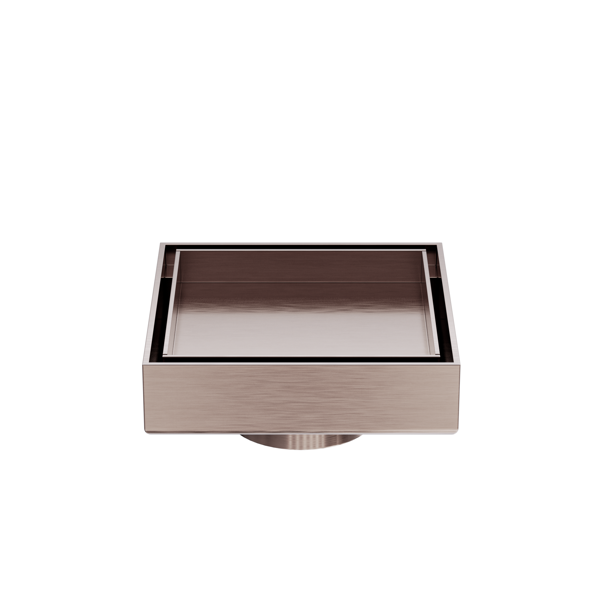 100mm Square Tile Insert Floor Waste 50mm Outlet Brushed Bronze