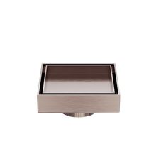 100mm Square Tile Insert Floor Waste 50mm Outlet Brushed Bronze