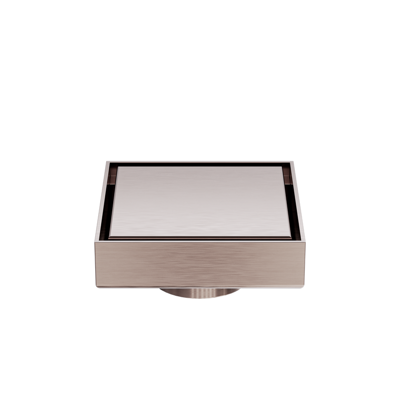100mm Square Tile Insert Floor Waste 50mm Outlet Brushed Bronze