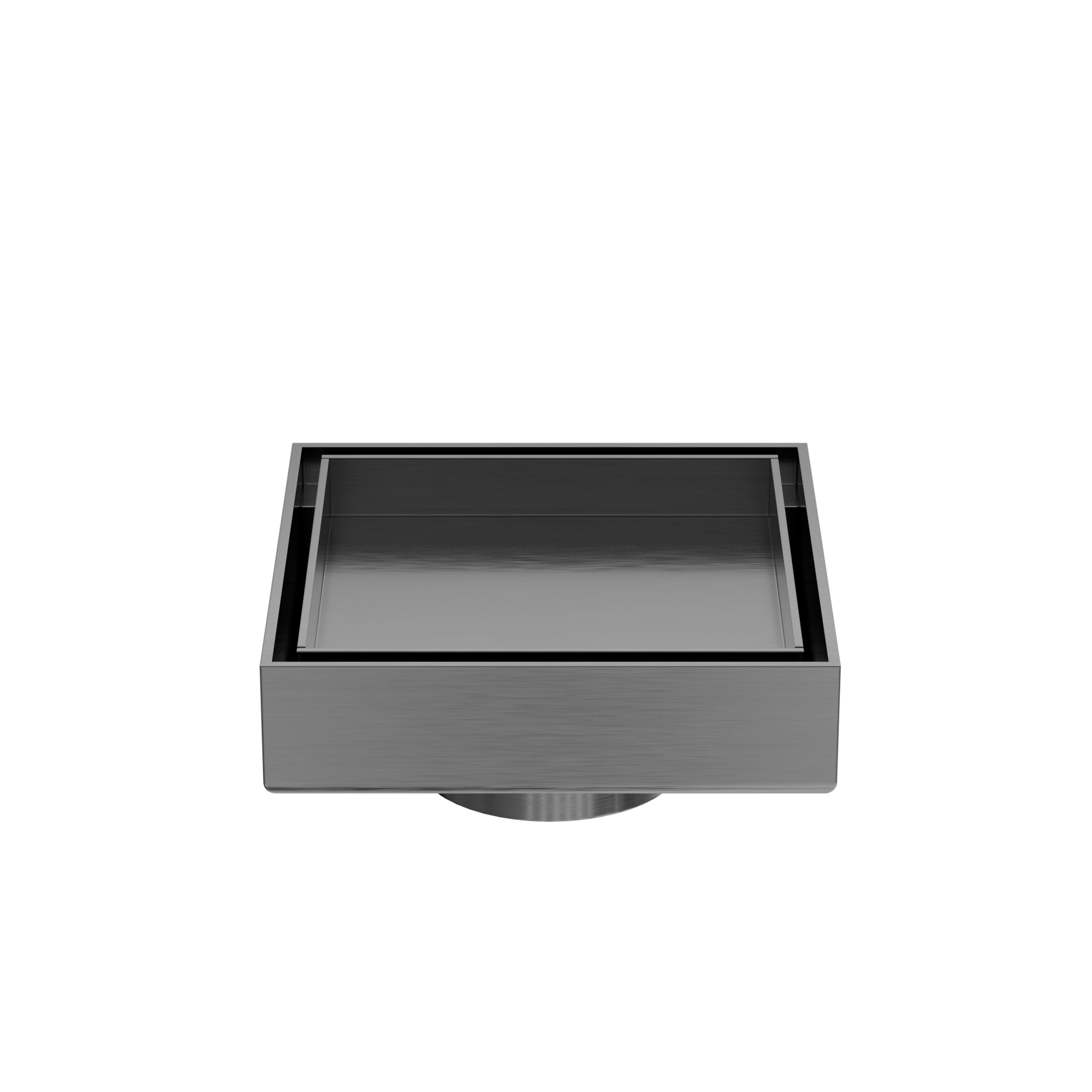 100mm Square Tile Insert Floor Waste 50mm Outlet Gun Metal