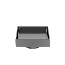 100mm Square Tile Insert Floor Waste 50mm Outlet Gun Metal