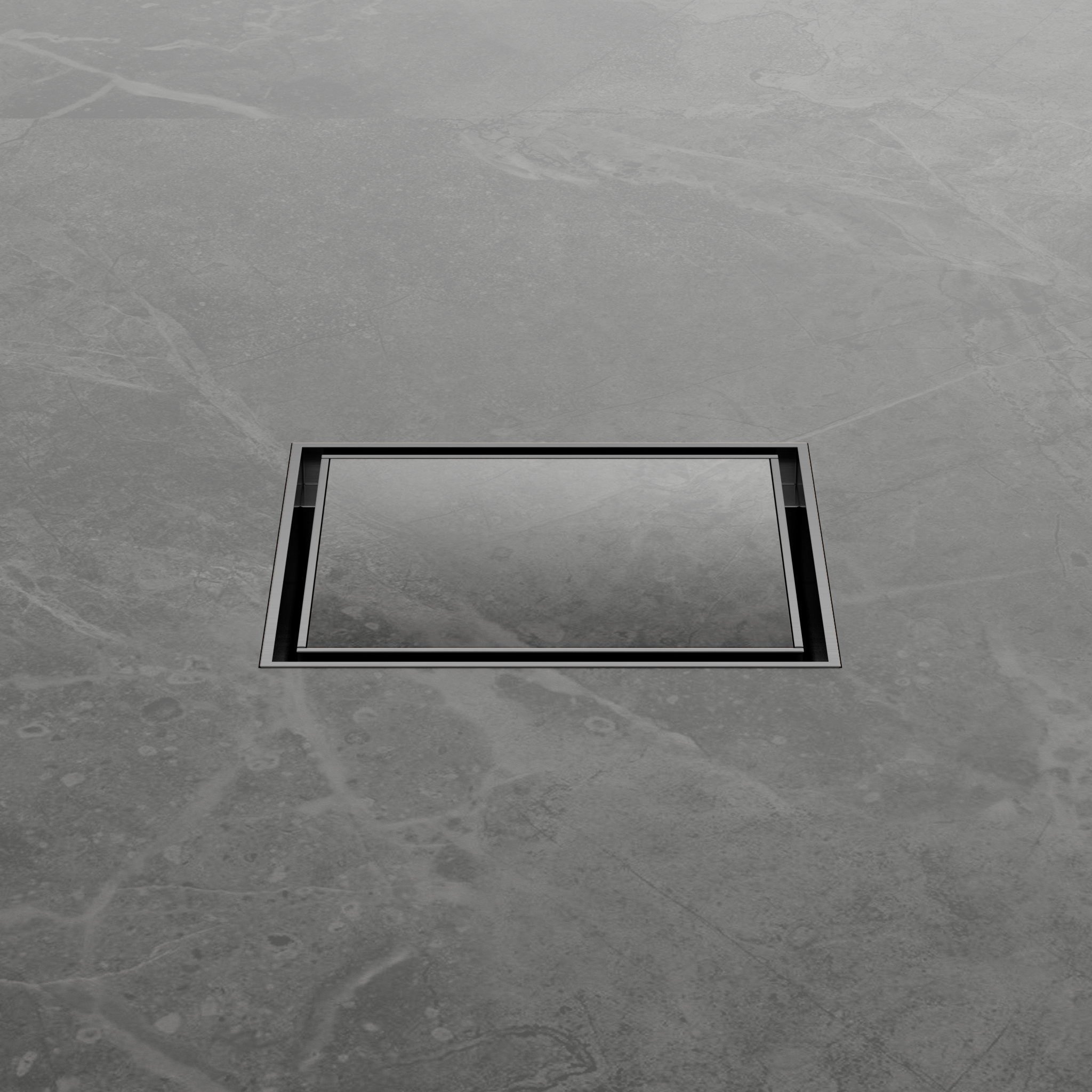 100mm Square Tile Insert Floor Waste 50mm Outlet Gun Metal