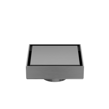 100mm Square Tile Insert Floor Waste 50mm Outlet Gun Metal
