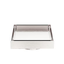 130mm Square Tile Insert Floor Waste 80mm Outlet Brushed Nickel