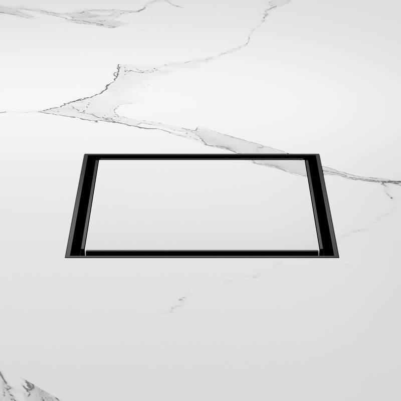 130mm Square Tile Insert Floor Waste 80mm Outlet Matte Black