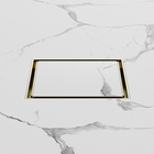 130mm Square Tile Insert Floor Waste 100mm Outlet Brushed Gold