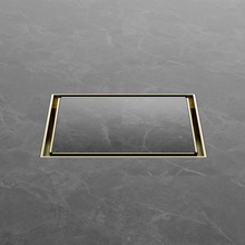130mm Square Tile Insert Floor Waste 100mm Outlet Brushed Gold