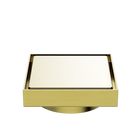 130mm Square Tile Insert Floor Waste 100mm Outlet Brushed Gold