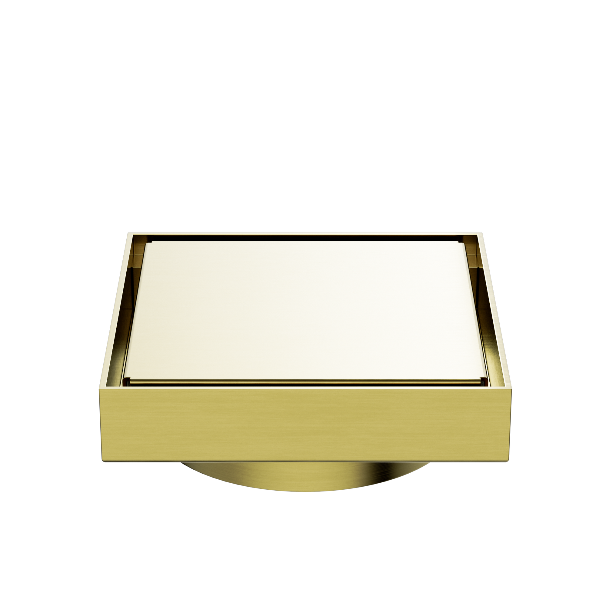 130mm Square Tile Insert Floor Waste 100mm Outlet Brushed Gold